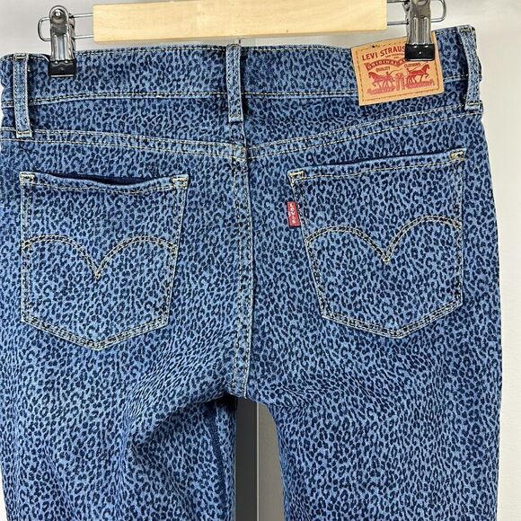 LEVI’S Women’s 711 Skinny Animal Leopard Print Denim Jeans Blue Size 27/4 - Picture 10 of 12